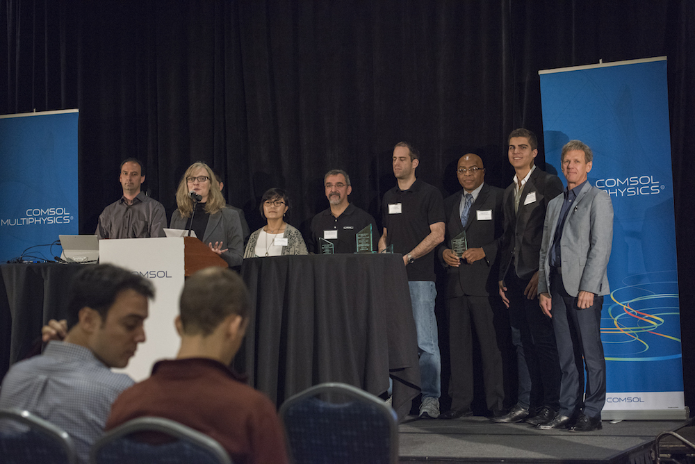 Photograph showing the COMSOL Conference 2015 Boston award winners.