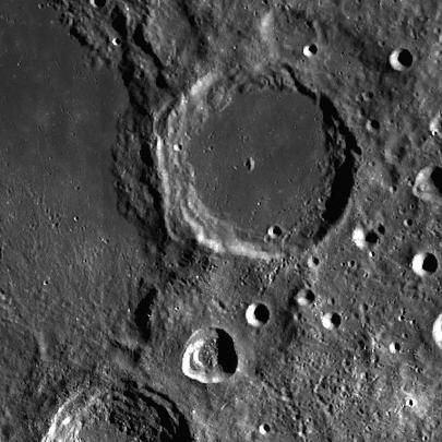 A photograph of a crater on the Moon, named after Clinton Davisson.