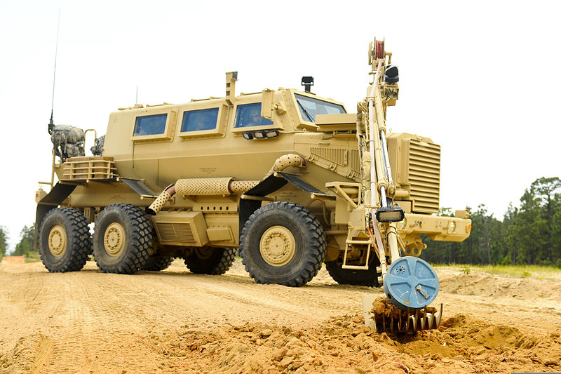A photograph of a mine detection vehicle.