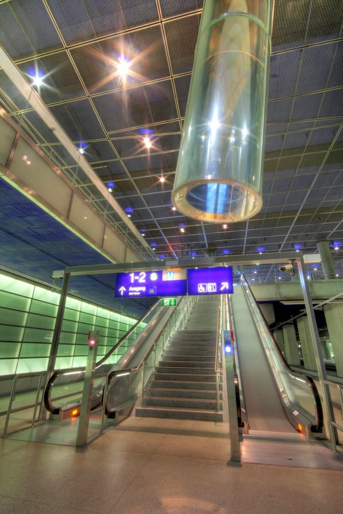 A light pipe inside a Berlin train station.