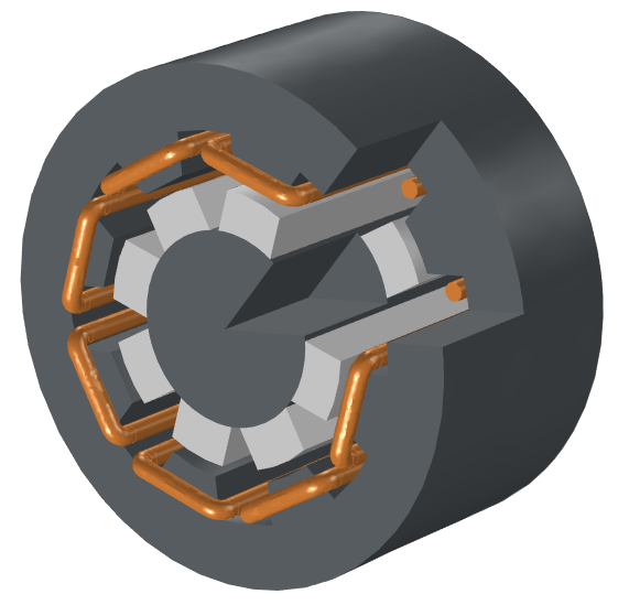 A computational model of a generator produced in COMSOL Multiphysics.