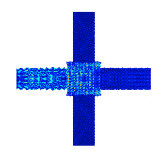 A plot in COMSOL Multiphysics showing the vibration response at 88 KHz.