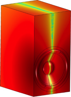 The sound pressure level within the woofer enclosure.