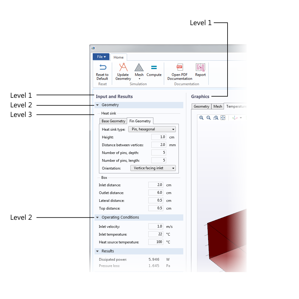 An image showing a simulation app design with consistency in fonts and colors.