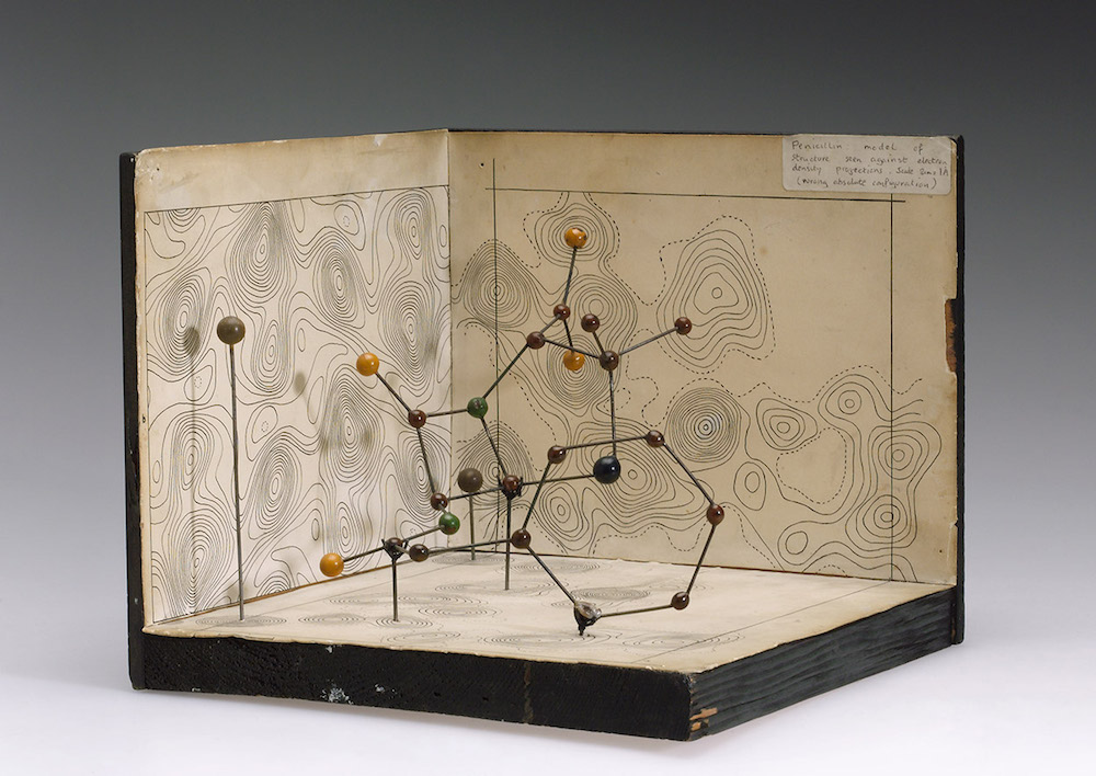 A physical model of the penicillin structure developed by Dorothy Crowfoot Hodgkin.