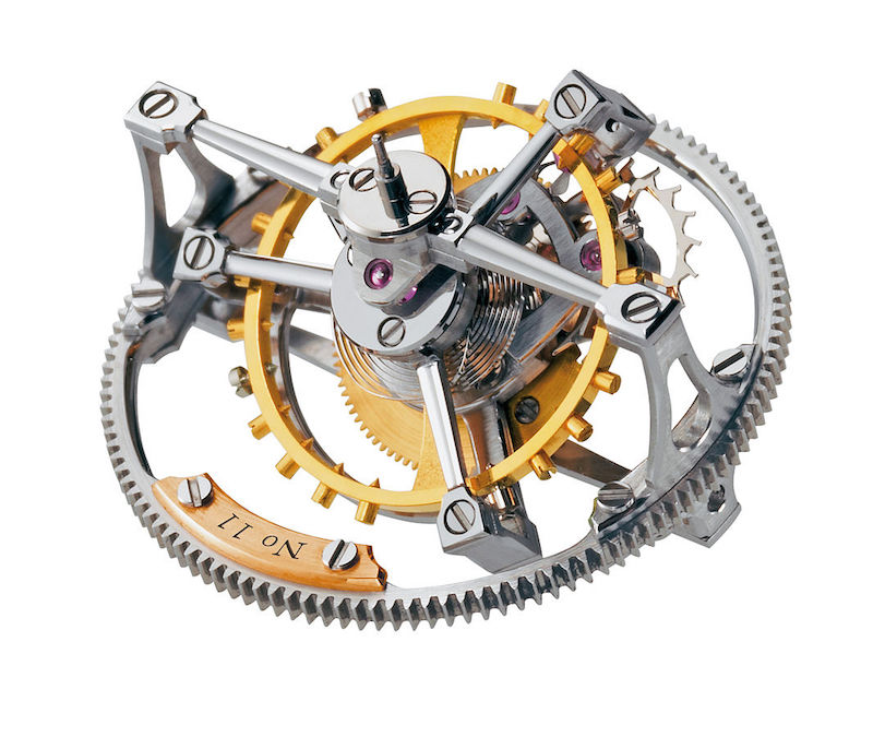 An image of a clock mechanism that features an Archimedean spiral.