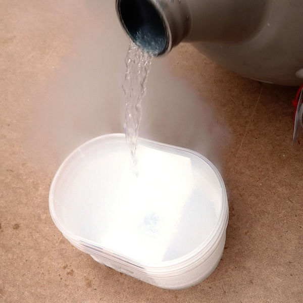 A photo of liquid nitrogen, which is often used as a freezing agent for cryotherapy.