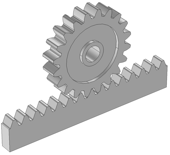 Rack and pinion example.