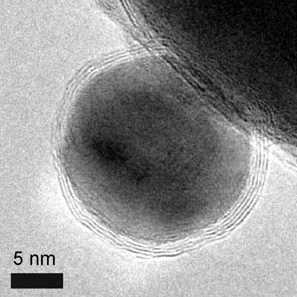 An image depicting a cobalt-graphene nanoparticle.