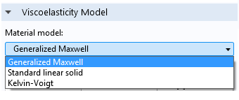 Screen capture illustrating a Generalized Maxwell material model.