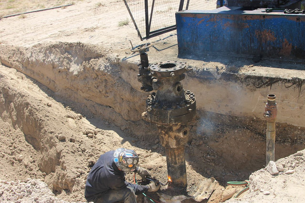 A photo of a drilled well.