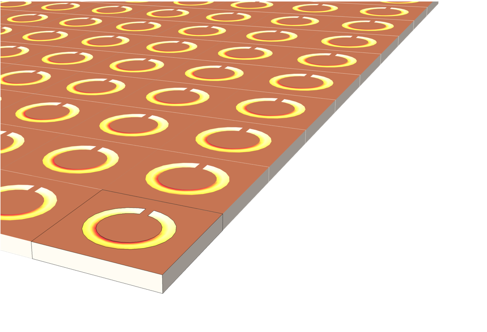 A model of a complementary split ring resonator created with COMSOL Multiphysics and the RF Module.
