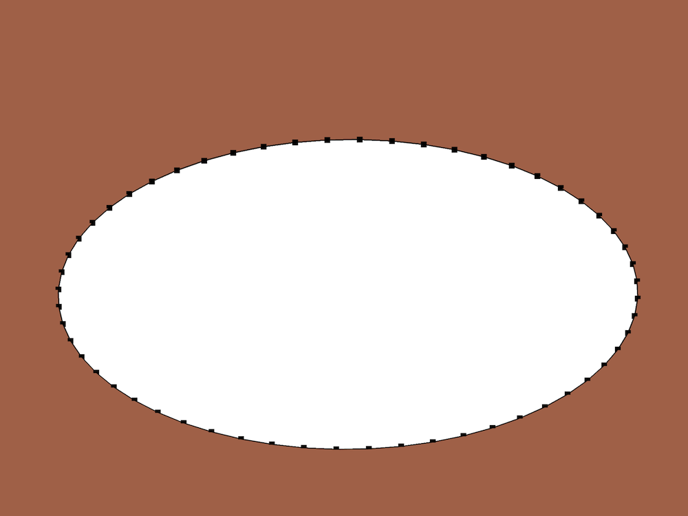 The geometry of a hole in a copper layer with segmented edges; file courtesy Hypertherm, Inc.