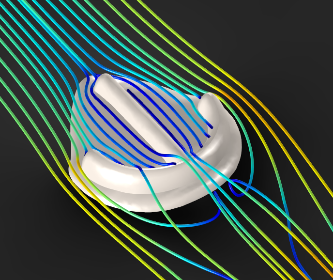 A Parvancorina model with streamlines, copyright Imran A. Rahman.