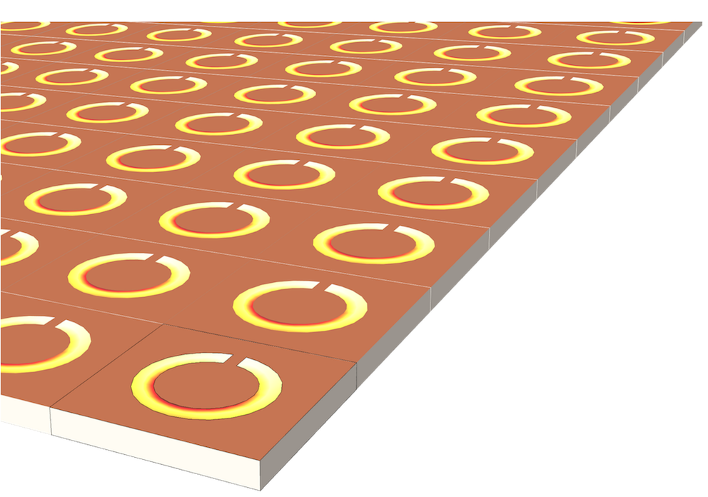 An image of an FSS model with complementary split ring resonators.