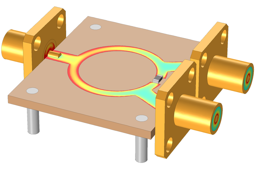 A Wilkinson power divider model.