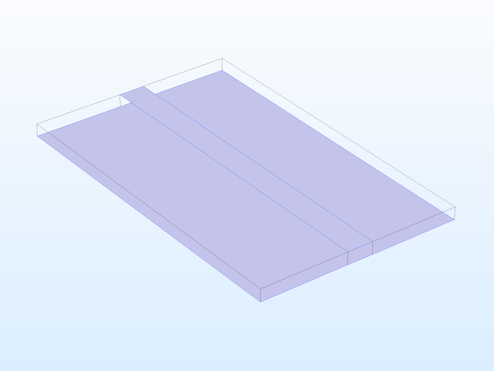 The microstrip line circuit geometry with the copper trace and ground plane highlighted.