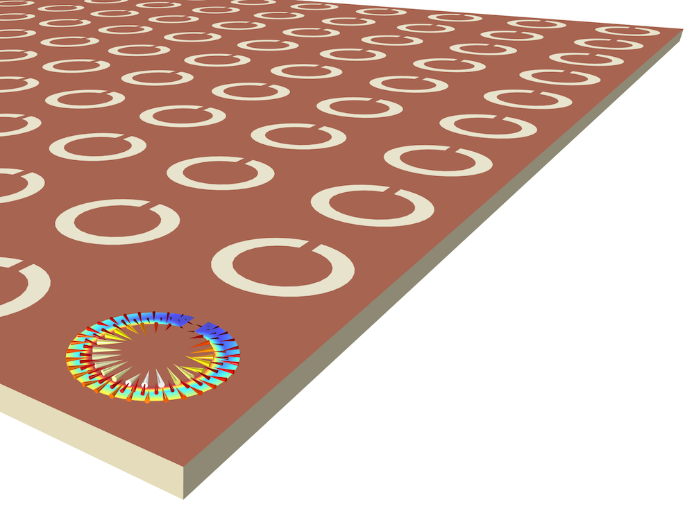 A COMSOL model of an FSS, complementary split ring resonator.