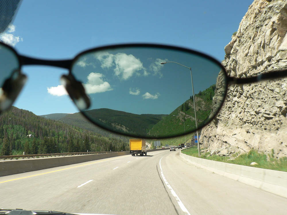 A photo of polarized sunglasses.