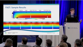 video screenshot of Andrew Prudil discussing modeling nuclear fuel  featured