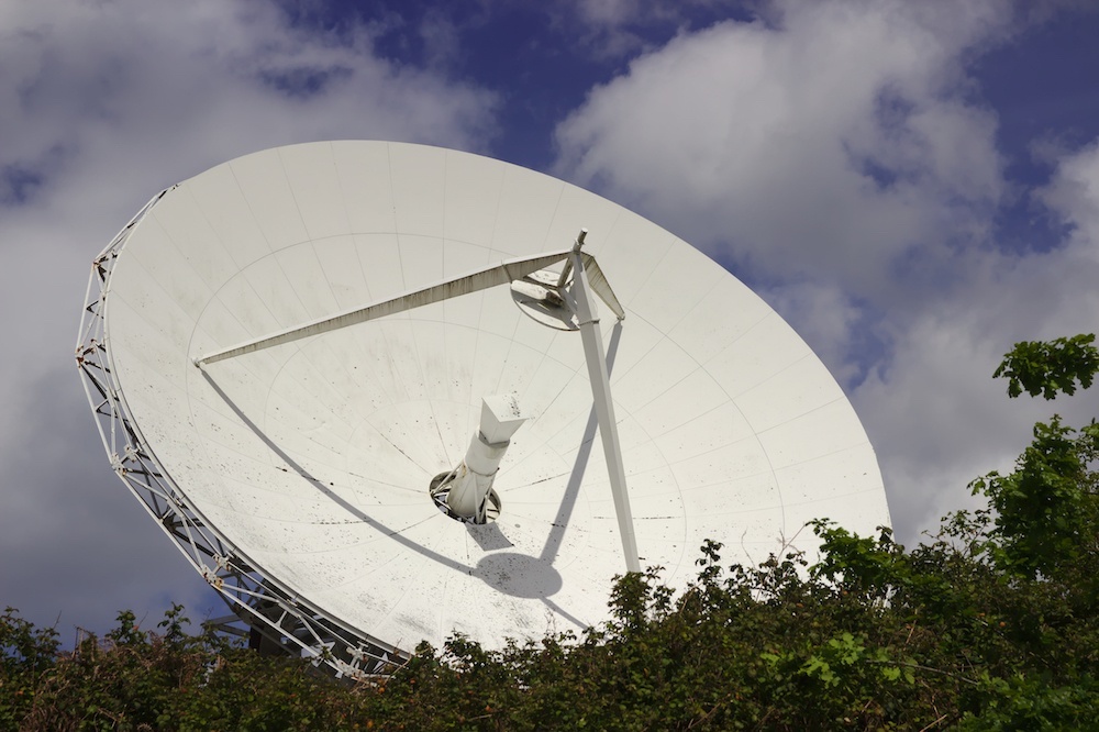 A photo of a dish antenna, which could be used for the Internet of Space.