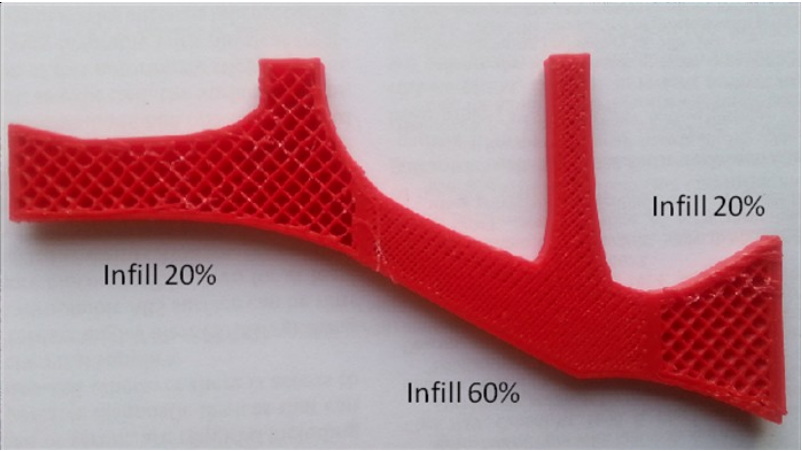 A photo of the optimized part printed via additive manufacturing.