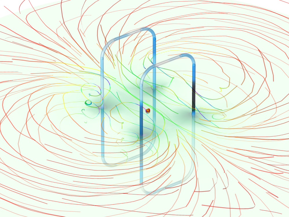 An example of modeling an RFID system's magnetic flux density to ensure safe use in biomedical applications.