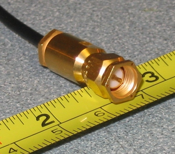 A photograph showing a typical SMA connector.