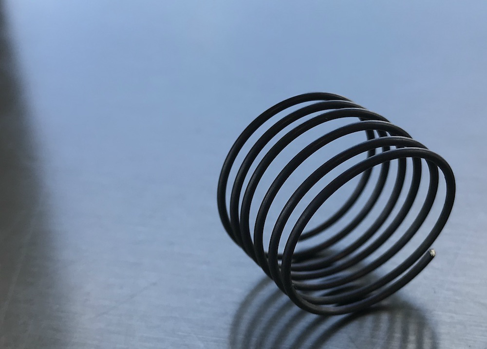 A photograph of a typical helical spring.