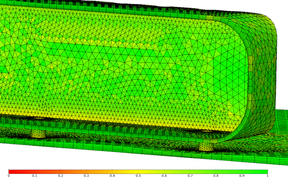 An Ahmed body model with a boundary layer mesh.
