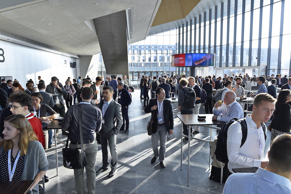 A photograph of COMSOL Conference 2018 Lausanne attendees.