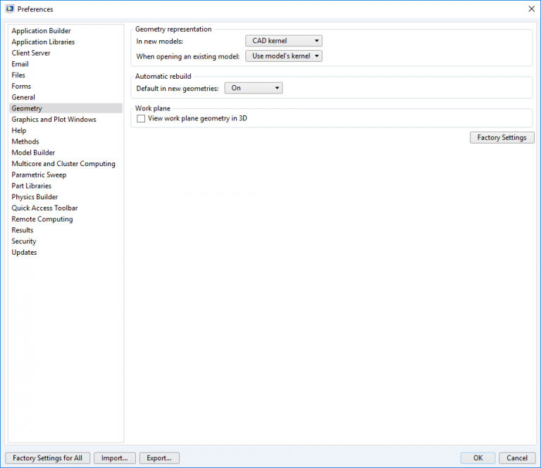 comsol default windows comsol default windows