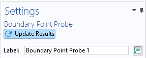The Update Results button in the Boundary Point Probe settings.
