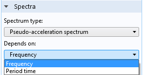 A screenshot showing how to define the design response spectrum.