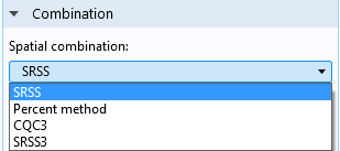 A screenshot of the list of spatial combination methods.