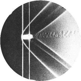 A photograph of the shock waves around a bullet.