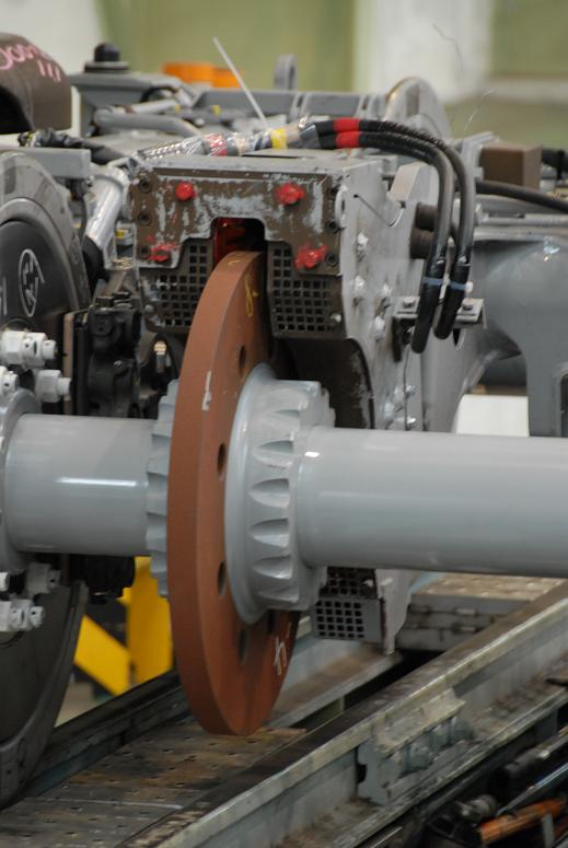 A closeup photo of an eddy current brake disc.