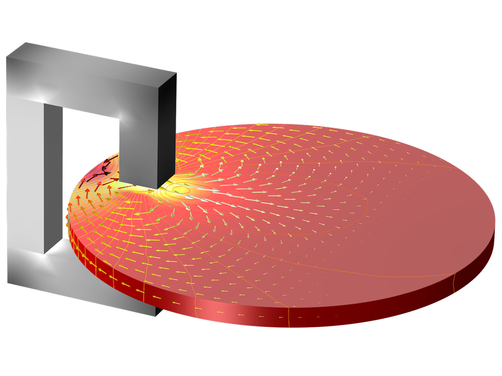 An eddy current braking simulation.