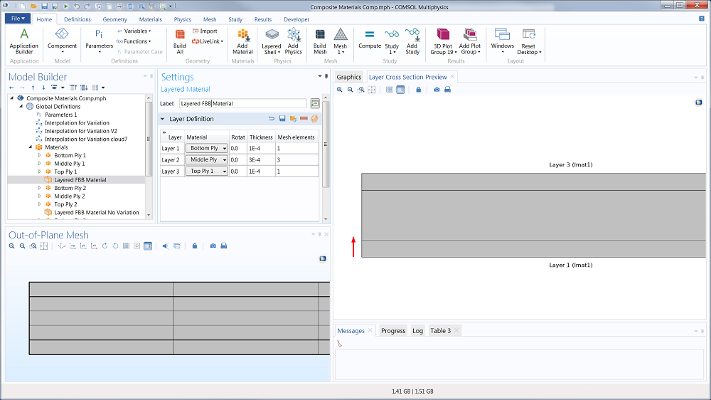 用复合材料技术模拟多层材料 COMSOL 博客