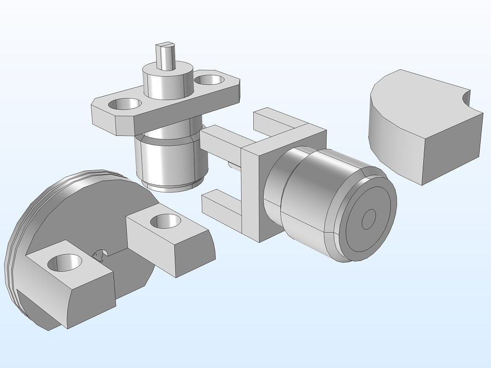 Several parts added to the geometry of an SMA connector.