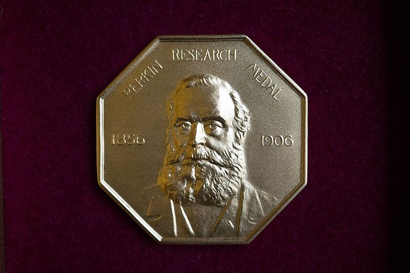 A photograph of The Perkin Medal.