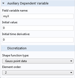 A screenshot of the settings for the auxiliary dependent variable.