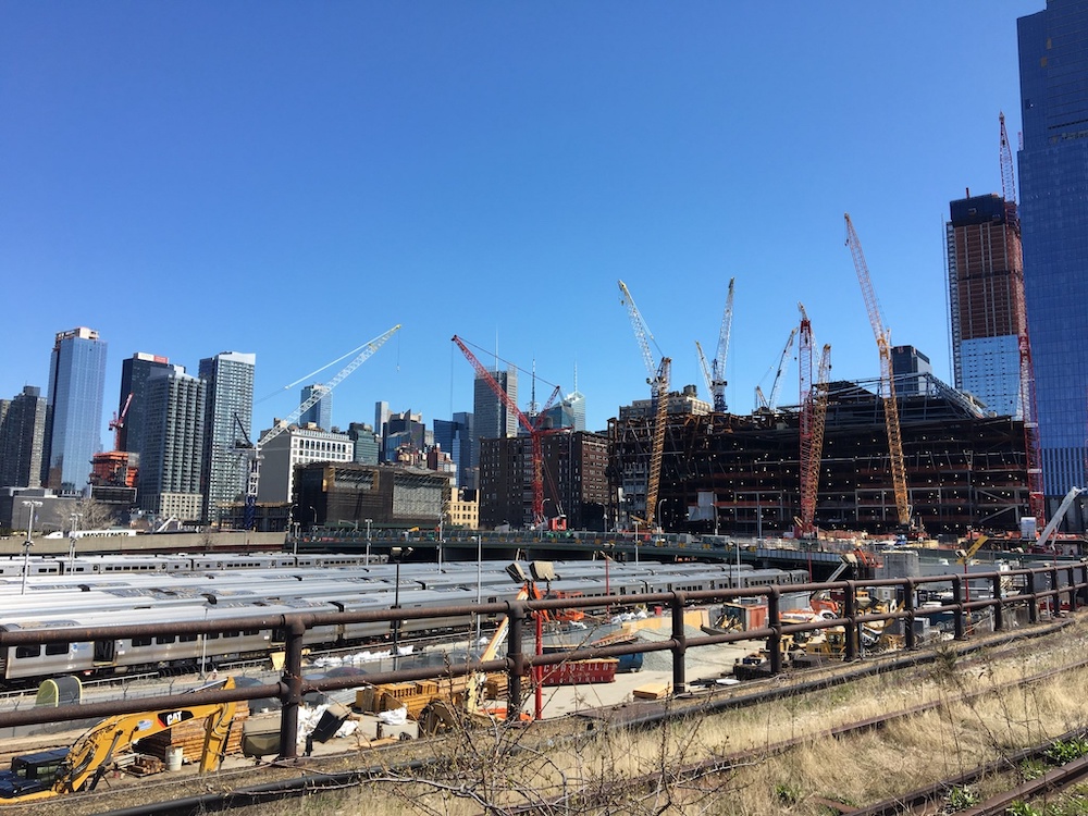 A photograph of construction being done in modern-day New York City.