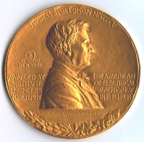 A photograph of an Edison Medal from 1924.