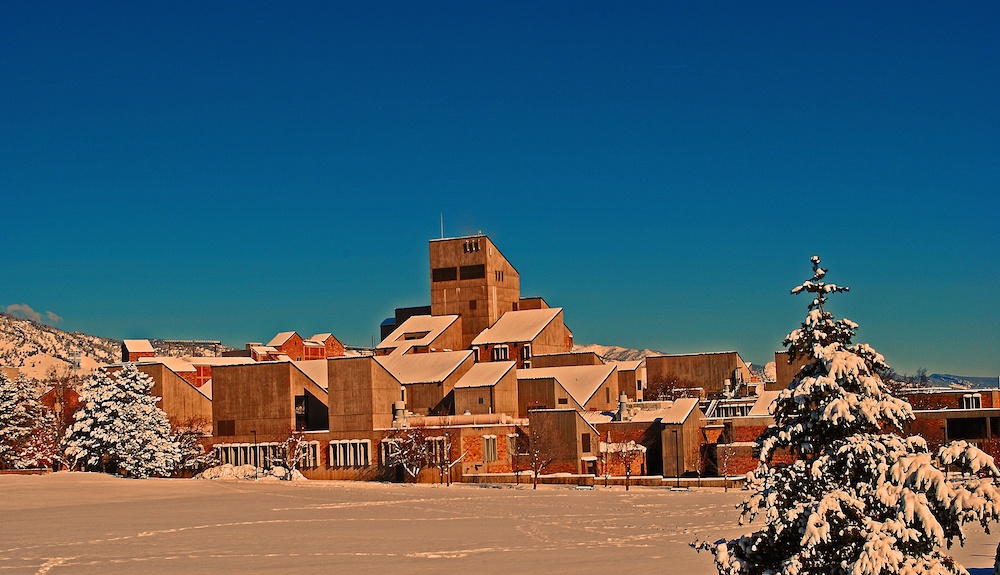 A photograph of the Engineering Center at the University of Colorado Boulder.