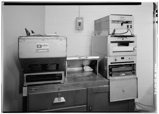 A photograph of a xerographic copier similar to the devices Esther M. Conwell researched.