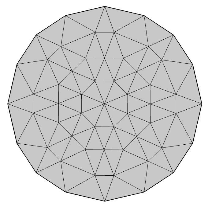 A graphic showing the mesh vertices on the refined mesh boundaries.