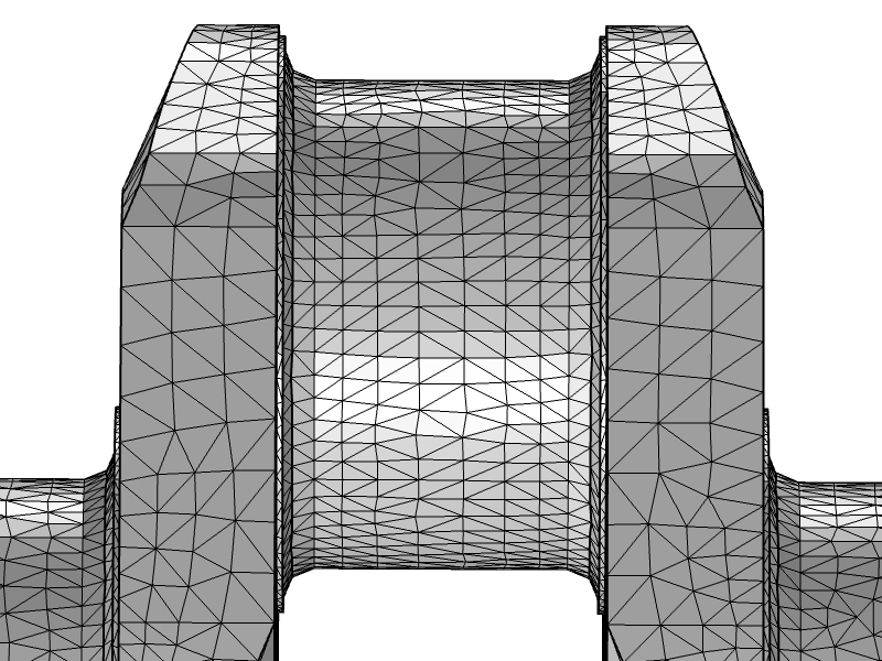An image of the unmodified crankshaft mesh.