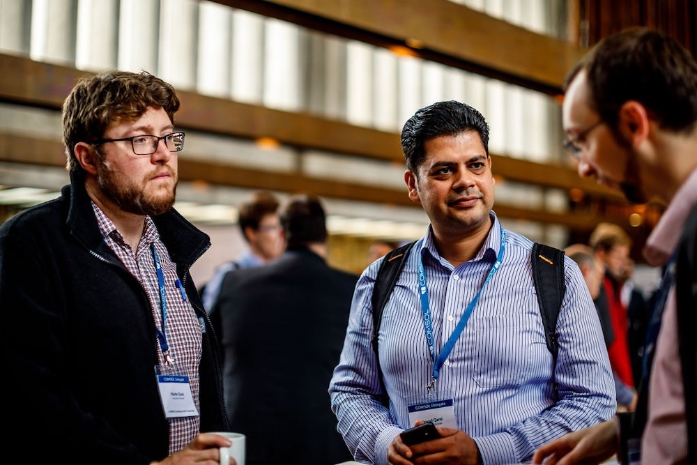 A photograph of attendees at the COMSOL Conference 2019 Cambridge.