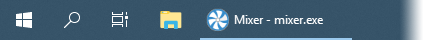 A screenshot showing where the Mixer icon is located in the taskbar.